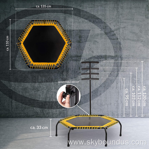 Gym fitness 50 inch hexagon trampoline with handle